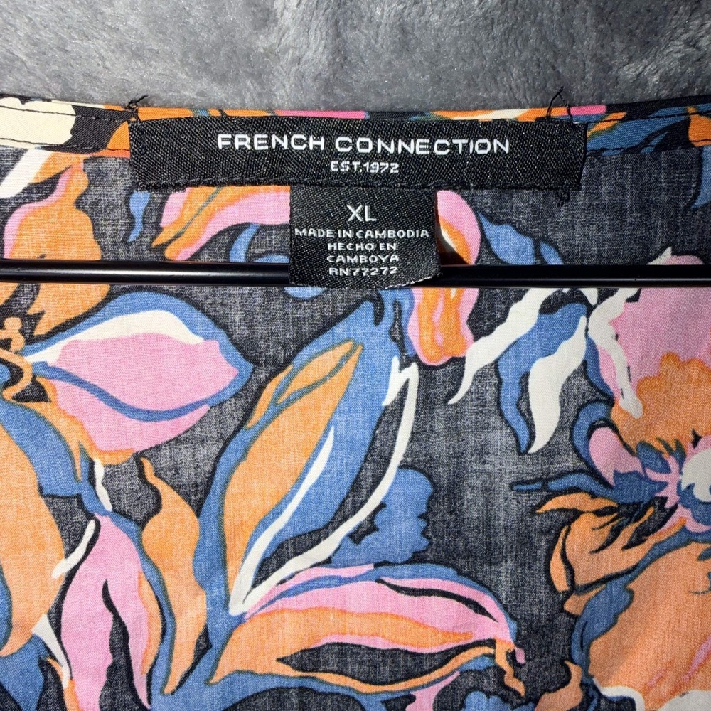 French Connection Womens Twist Front Dress XL Multicolor Cotton NWT - Picture 2 of 8